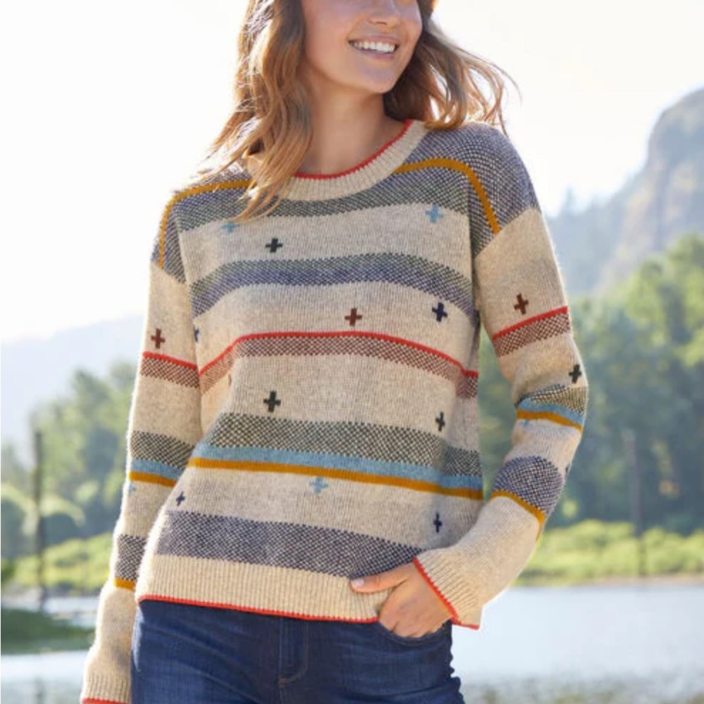 Pendleton Sweater Striped with Crosses